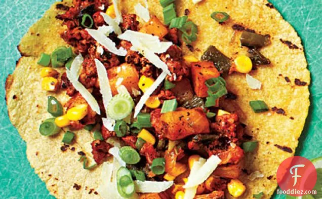 Potato, Poblano, and Chorizo Tacos