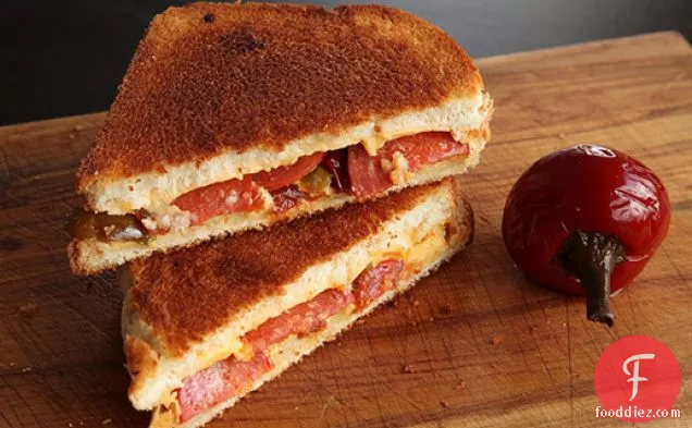 Grilled Cheese with Pepperoni and Pickled Cherry Peppers