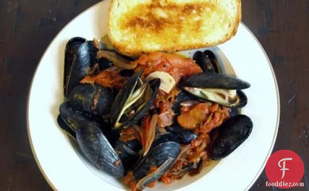 Mussels in Chorizo and Tomato Broth