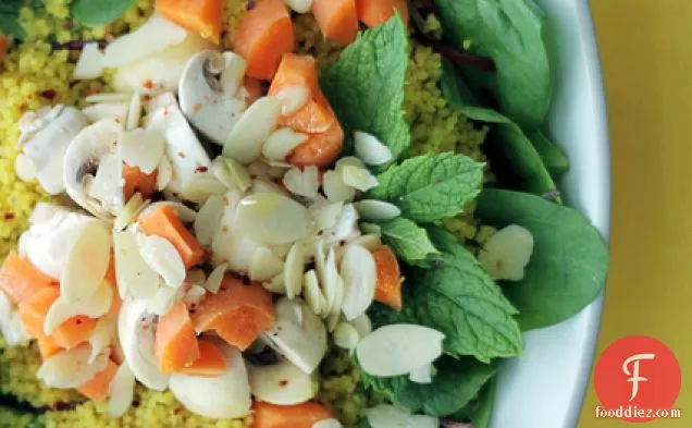 Spinach, Carrots And White Button Mushrooms Couscous