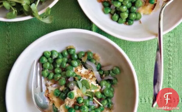 Deborah Madison's Peas with Baked Ricotta and Bread Crumbs
