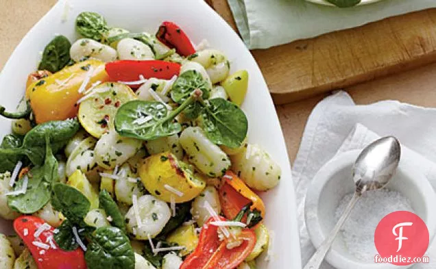 Roasted Vegetable Gnocchi with Spinach-Herb Pesto