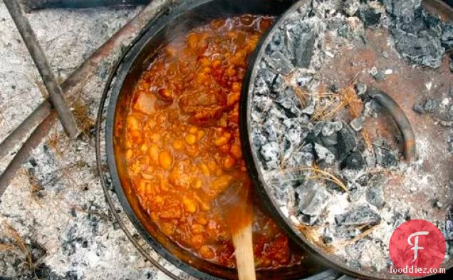 Campfire Chili in a Dutch Oven