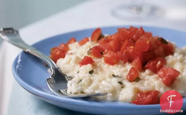Lemon-Basil Risotto with Tomato Topping
