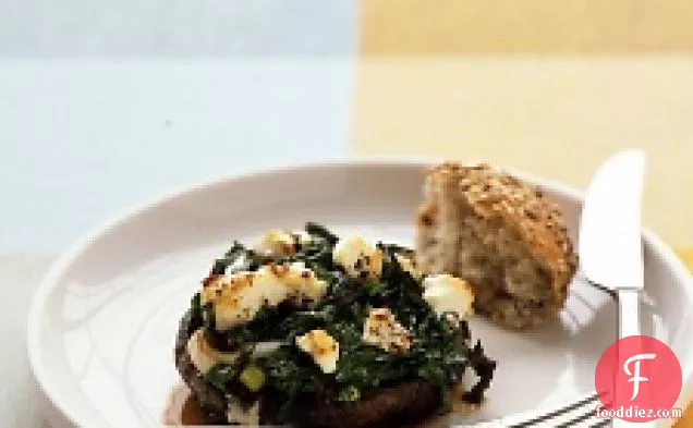 Portobellos With Leeks And Spinach