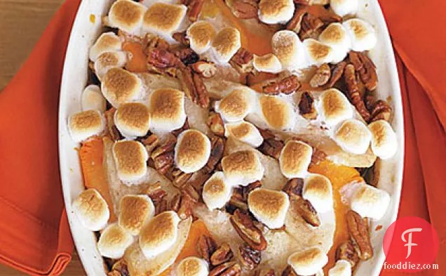 Sweet Potato Casserole with Pears and Marshmallows