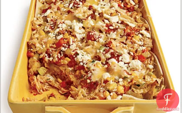 जले हुए टमाटर साल्सा के साथ मैक्सिकन चिकन पुलाव