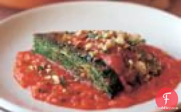 Spinach Omelette With Tomato Sauce