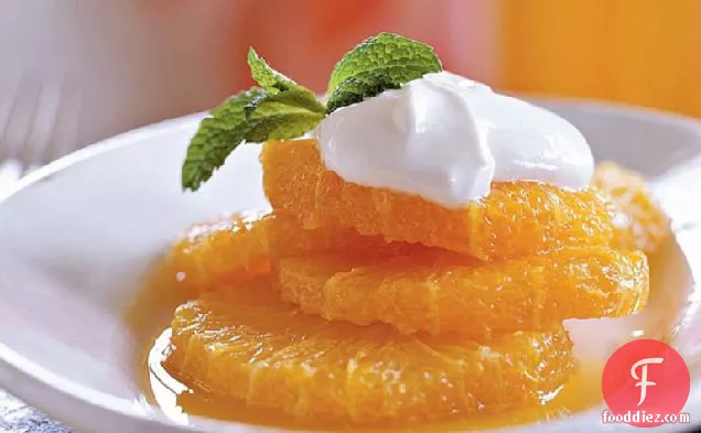 Oranges with Caramel and Cardamom Syrup