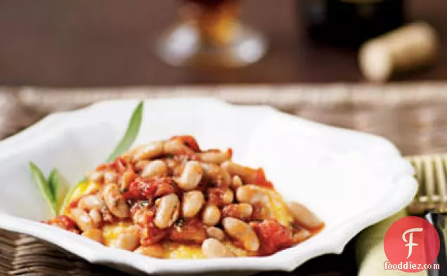 Polenta with Tomato-Braised Beans