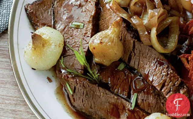 Red Wine-Braised Brisket with Caramelized Onions