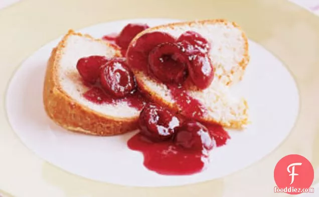 Lemon Pound Cake with Cherry Compote