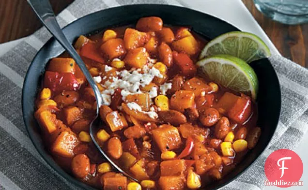 Pinto Bean Chili with Corn and Winter Squash