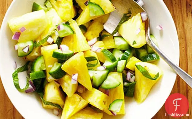 Pineapple, Cucumber, and Shiso Salad