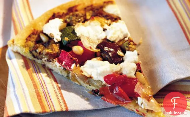 Roasted Vegetable-and-Goat Cheese Pizza