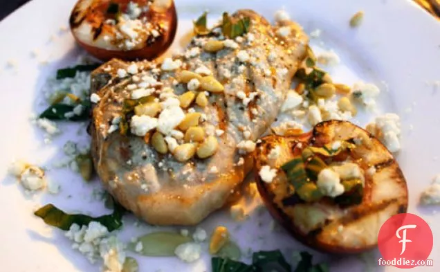 Dinner Tonight: Basil-Rubbed Pork Chops with Nectarine-Blue Cheese Salad