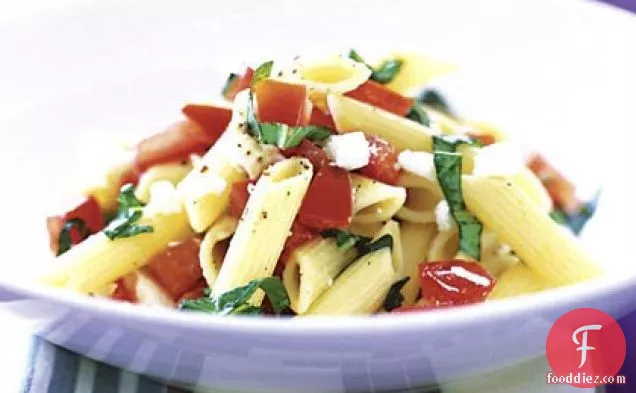 Pasta with Basil, Tomatoes, and Feta