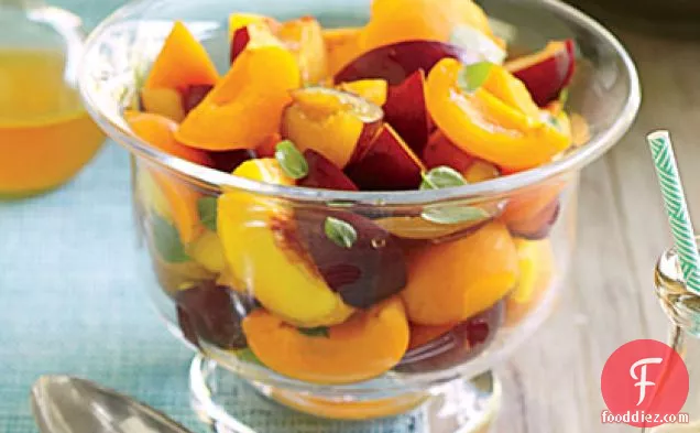 Fruit Salad with Citrus-Basil Syrup