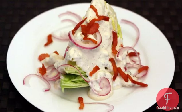 Dinner Tonight: Iceberg Wedge with Warm Bacon and Blue Cheese Dressing
