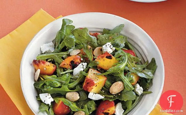Grilled Stone Fruit Salad with Goat Cheese and Almonds