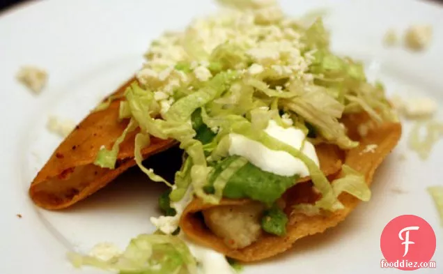Potato Tacos with Avocado and Tomatillo Salsa