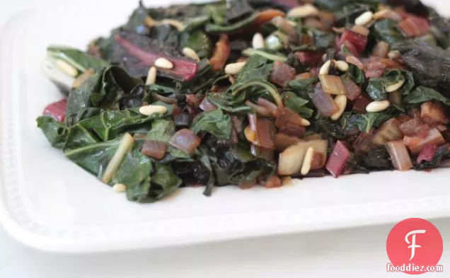 Sauteed Swiss Chard With Dried Apricots And Pine Nuts