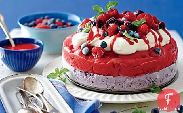 Red, White, and Blue Ice-Cream Cake