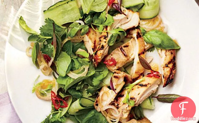 Grilled Chicken Thighs with Thai Basil Salad