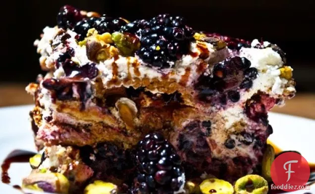 Blackberry Pistachio Icebox Cake