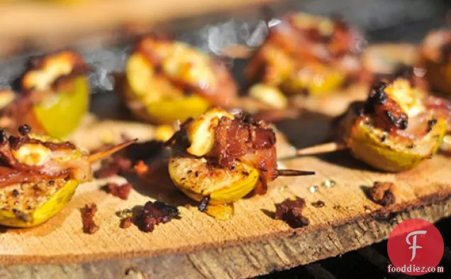 Planked Figs with Pancetta and Goat Cheese