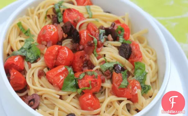 Linguine With Oven-Roasted Tomato Puttanesca