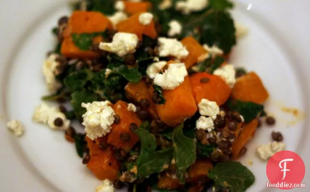 Dinner Tonight: Spiced Butternut Squash, Lentil, and Goat Cheese Salad