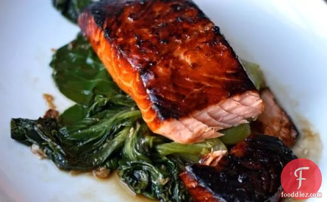 Dinner Tonight: Honey-Soy Glazed Salmon with Bok Choy