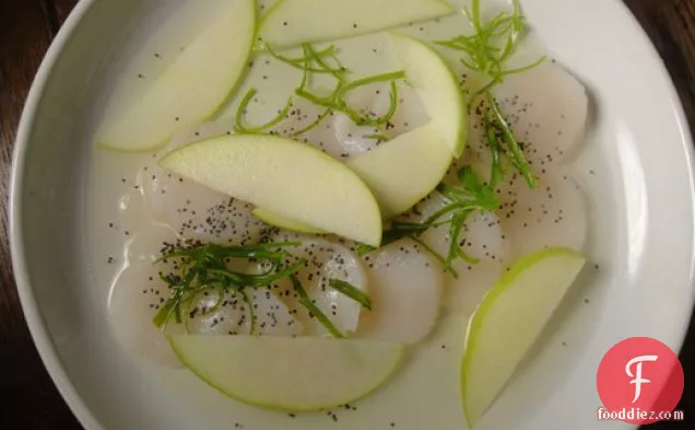 Cook the Book: Raw Scallops with Green Apple and Dashi