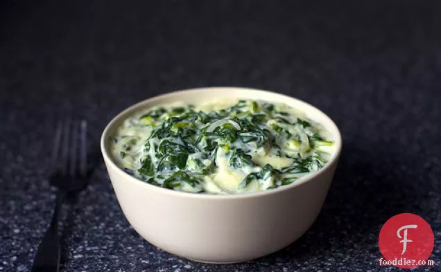 Creamed Chard And Spring Onions
