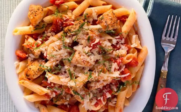 Penne and Chicken Tenderloins with Spiced Tomato Sauce