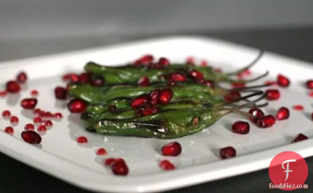 Shishito Peppers with Pomegranate Caviar