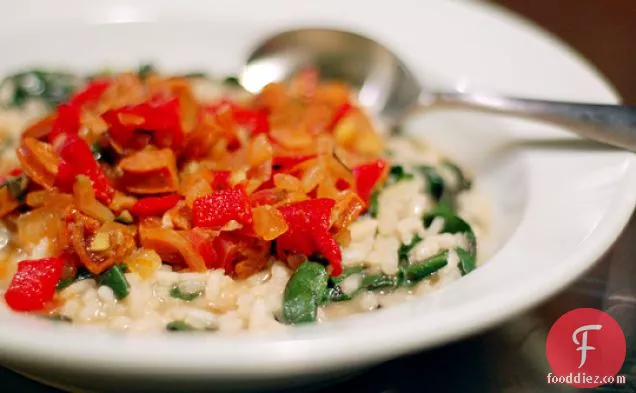 Red Pepper, Sausage, And Chard Risotto
