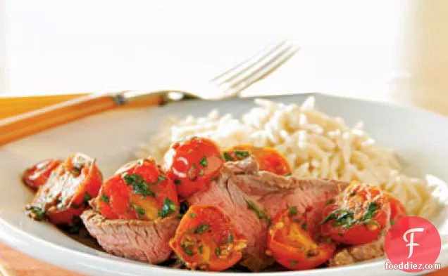 Broiled Flank Steak with Warm Tomato Topping