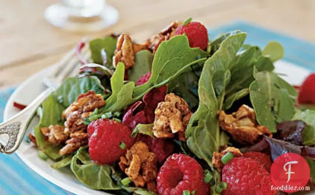Mesclun with Berries and Sweet Spiced Almonds