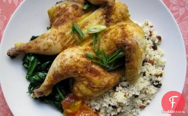 Sunday Supper: Butterflied Cornish Hens with Almond Couscous