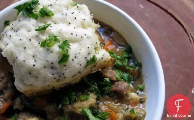 Sunday Supper: Lamb Stew with Poppy Seed Dumplings