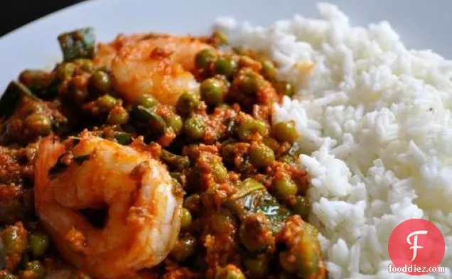 Indian Shrimp with Ginger and Peas