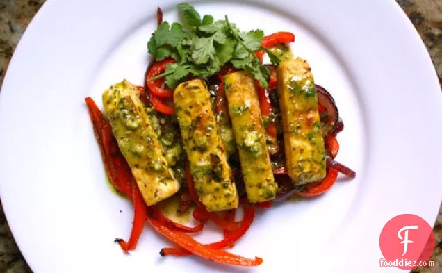 Citrus-Marinated Tofu with Onions and Peppers