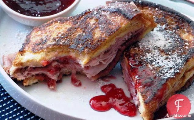 Monte Cristo Sandwich (Fried Ham and Swiss with Red Currant Jelly)