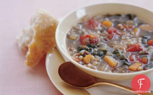 Barley And Lentil Soup With Swiss Chard