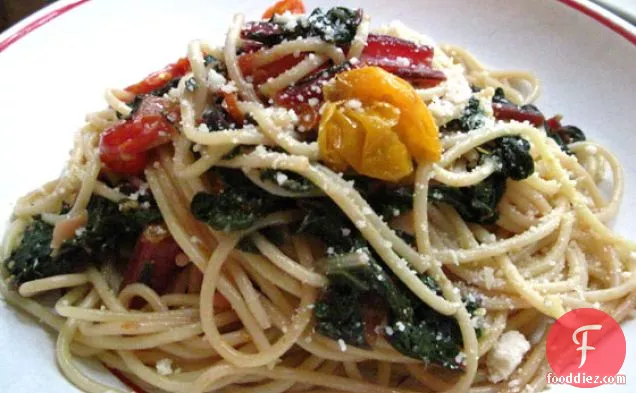 Pasta With Red Chard & Roasted Tomatoes