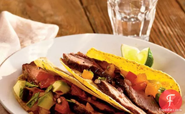 Grilled Flank Steak with Avocado and Two-Tomato Salsa