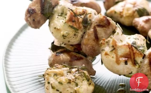 Lorraine Wallace's Skewers of Sage Chicken with Sweet Italian Sausage