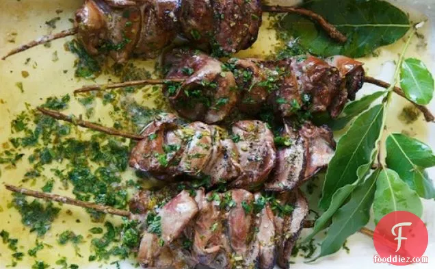 The Country Cooking of Italy's Grilled Chicken Livers with Lemon Sauce